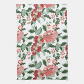Keukenhanddoeken van rode of levende Floral (Verticaal)