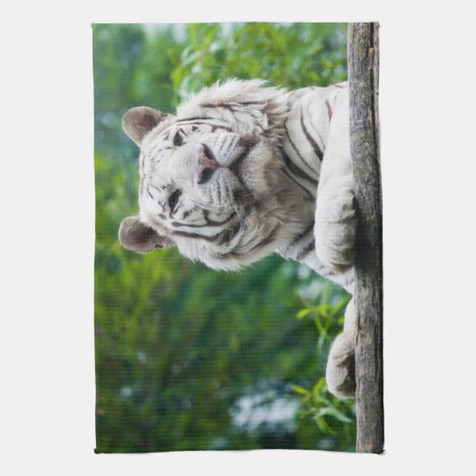 Keukenhanddoeken van witte tijger (Verticaal)