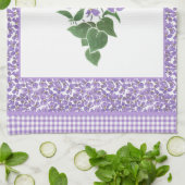  keukenhanddoeken, Violet en Check Gingham Theedoek (Gevouwen)