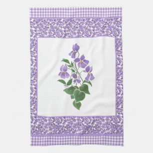 keukenhanddoeken, Violet en Check Gingham Theedoek