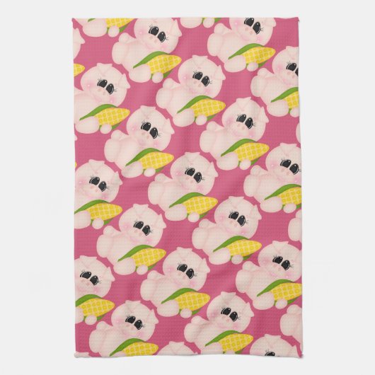 keukenhanddoeken voor Corn Pig-cartoon (Verticaal)