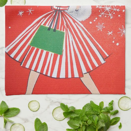 Keukenhanddoeken voor de kerstdame van Retro Vinta (Gevouwen)