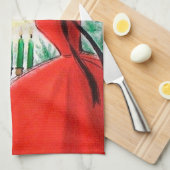 Keukenhanddoeken voor de kerstdame van Retro Vinta (Quarter Fold)