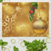 Keukenhanddoeken voor gouden kerstversiering (Gevouwen)