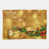 Keukenhanddoeken voor gouden kerstversiering (Horizontaal)