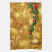Keukenhanddoeken voor gouden kerstversiering (Verticaal)