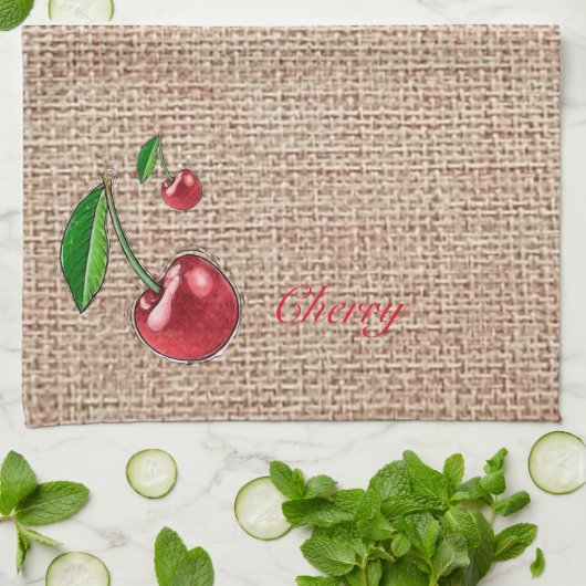 Keukenhanddoeken voor kersen (Gevouwen)