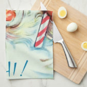 Keukenhanddoeken voor kerstkerstmandiken met Retro (Quarter Fold)