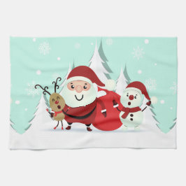 Keukenhanddoeken voor kerstmannen, rendieren en Sn