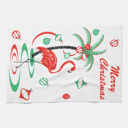 Keukenhanddoeken voor kerstmis met rode kerstmis (Horizontaal)