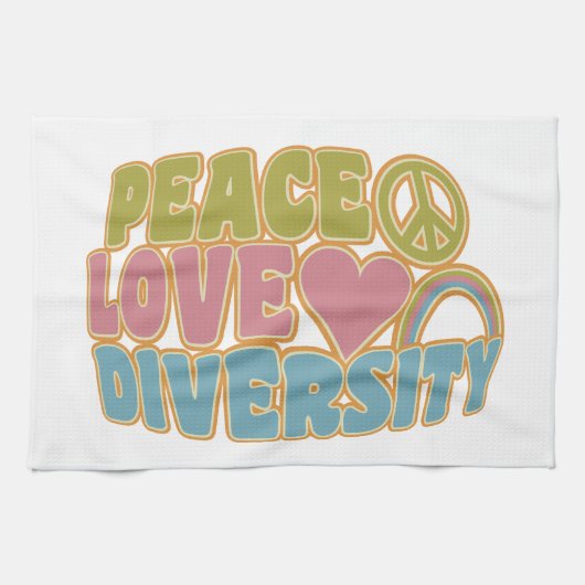 keukenhanddoeken voor PEACE LOVE DIVERSITEIT (Horizontaal)