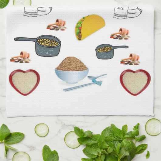 Keukenhanddoeken voor rijst en bonen (Gevouwen)