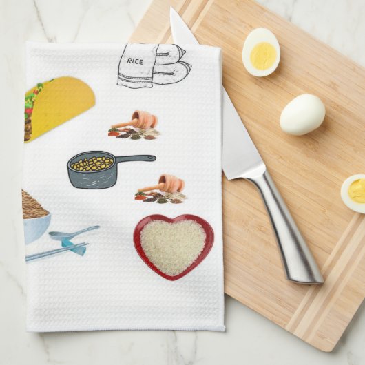 Keukenhanddoeken voor rijst en bonen (Quarter Fold)