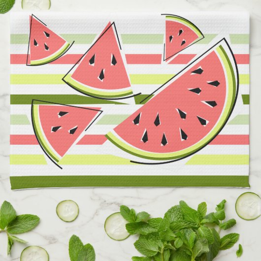 Keukenhanddoeken voor watermeloenen Stripe Thin Te (Gevouwen)
