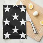 Keukenhanddoeken voor zwarte en witte Star-afdrukk (Quarter Fold)