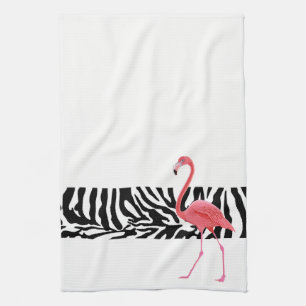 Keukenhanddoeken-Zebra Druk/Flamingo Theedoek