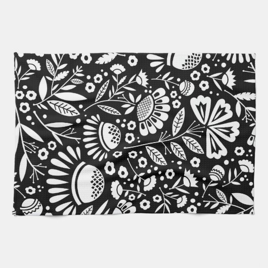 Keukenhanddoeken, zwart en wit theedoek (Horizontaal)