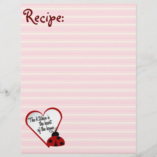 Keukenhart van Home Ladybug Recipe Paper (Voorkant)