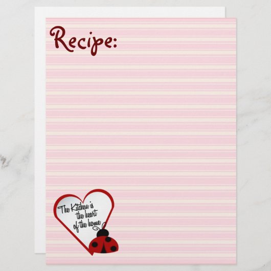 Keukenhart van Home Ladybug Recipe Paper (Voorkant / Achterkant)
