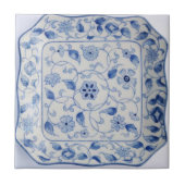 Keukenheet bord in blauw en wit tegeltje (Voorkant)