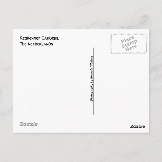 Keukenhof 2 briefkaart (Achterkant)