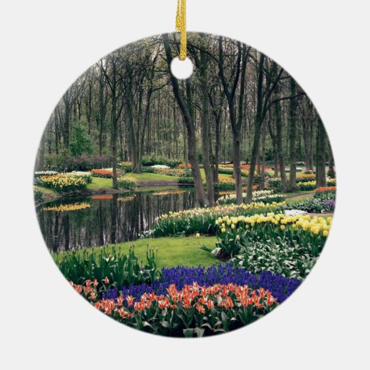 Keukenhof, een floraalbanquet keramisch ornament (Achterkant)