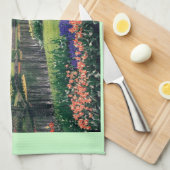 Keukenhof, een floraalbanquet theedoek (Quarter Fold)