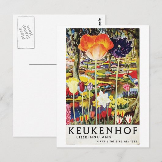 Keukenhof Gardens Holland Tulips  Briefkaart (Voorkant / Achterkant)