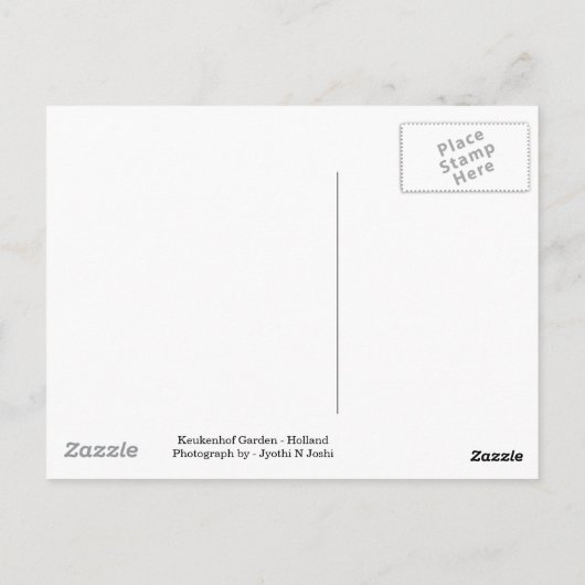 Keukenhof tuin - Holland briefkaart (Achterkant)