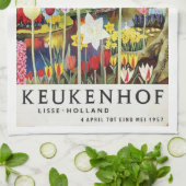 Keukenhof Tuinen Holland Tulpen Vintage Theedoek (Gevouwen)