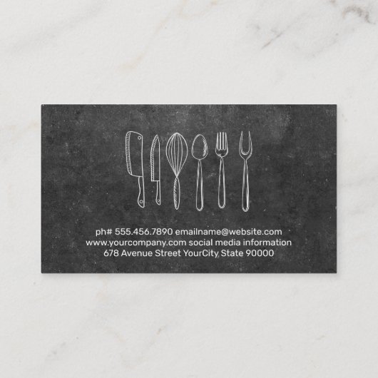 Keukenillustraties | Leisteen achtergrond Visitekaartje (Achterkant)