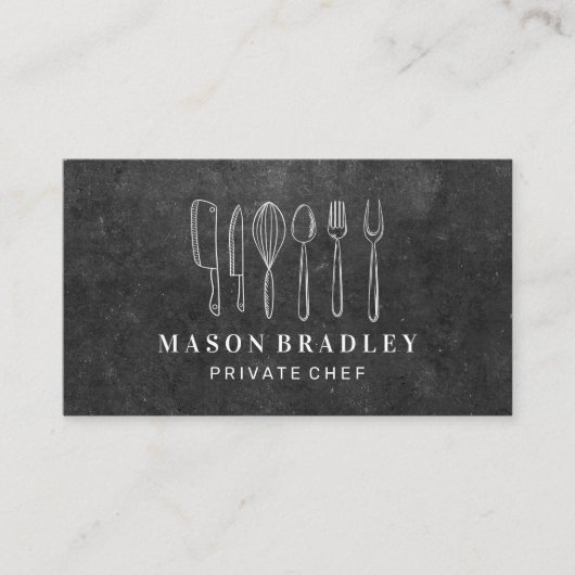 Keukenillustraties | Leisteen achtergrond Visitekaartje (Voorkant)