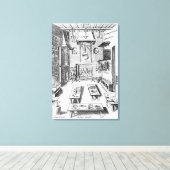 Keukeninterieur Canvas Afdruk (Insitu (Houten vloer))