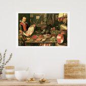 Keukeninterieur met een dienstmeisje poster (Keuken)