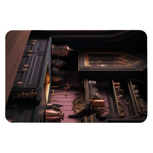 Keukenintern ontwerp in een gotische stijl. magneet (Horizontaal)