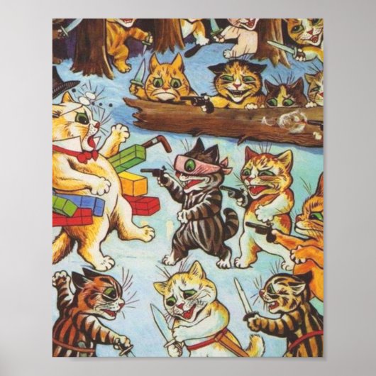 Keukenkaartjes van Louis Wain Poster (Voorkant)