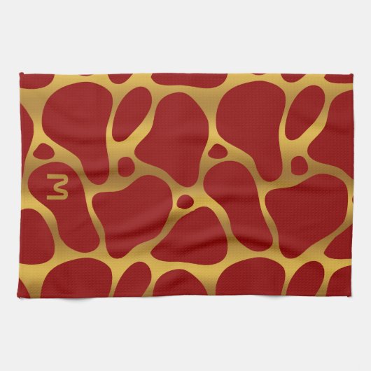 keukenkabel met roosterpatroon en met roosterpatro theedoek (Horizontaal)