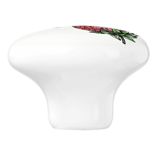 Keukenkabinet Makreop 3 aardbeien Keramische Knop (Zijkant)