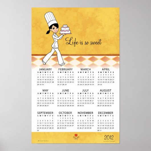 Keukenkalender 2012 met Cake Chef Art Poster (Voorkant)