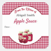 Keukenkanning Apple Butter Square Sticker (Voorkant)