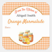 Keukenkanning Citrus Oranje Square Sticker (Voorkant)