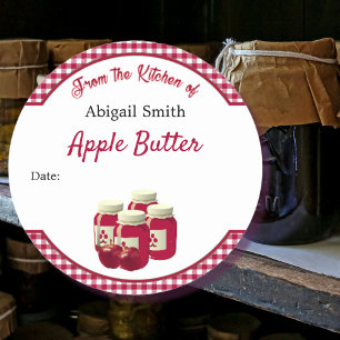 Keukenkanning Sticker Gingham Apple Butter