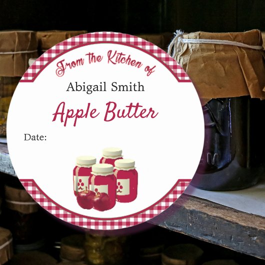 Keukenkanning Sticker Gingham Apple Butter
