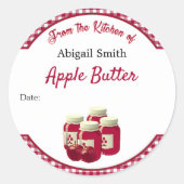 Keukenkanning Sticker Gingham Apple Butter (Voorkant)