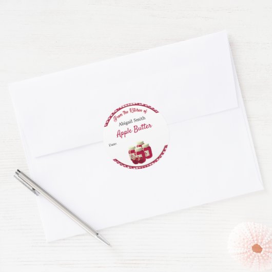 Keukenkanning Sticker Gingham Apple Butter (Envelop)