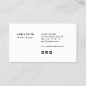 Keukenkast en renovatieontwerper visitekaartje (Achterkant)