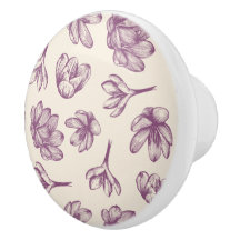 Keukenkast knoppen: Bloemen en Burgandy