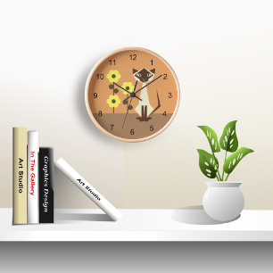 Keukenkat en bloemen