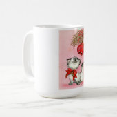  keukenkat en -boom voor kerstretro koffiemok (Voorkant links)