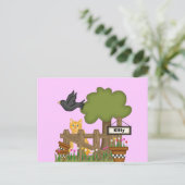 Keukenkat in de tuin briefkaart (Staand voorkant)